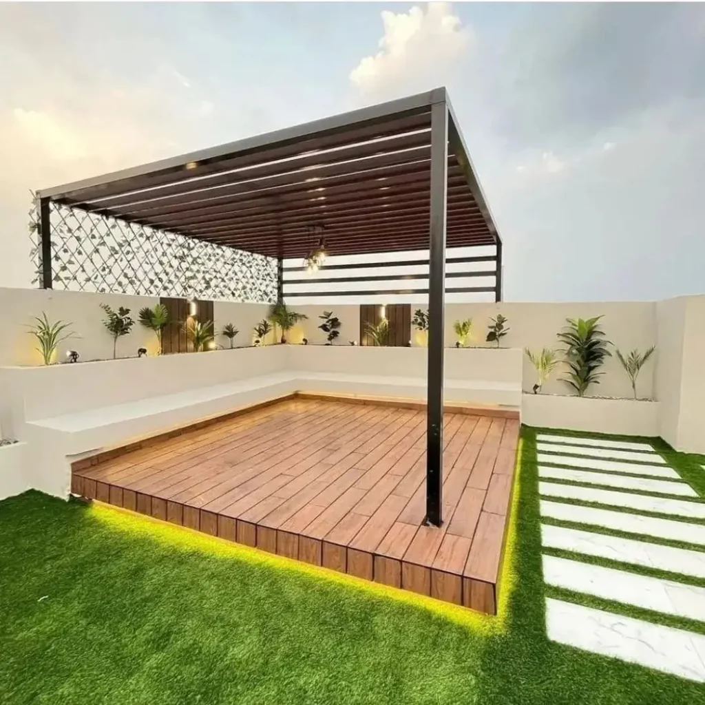 تصميم جلسات ومظلات للحدائق